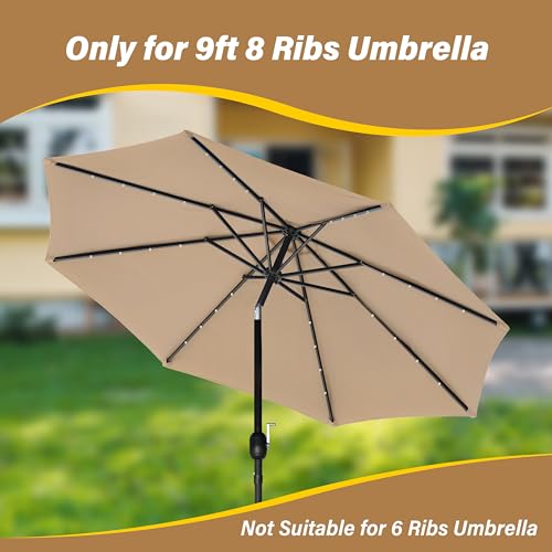 InfiniPower 9ft Patio Umbrella Replacement Canopy, Outdoor Replacement Canopy Only, Table Umbrellas Top Cover with 8 Ribs for Garden, Yard