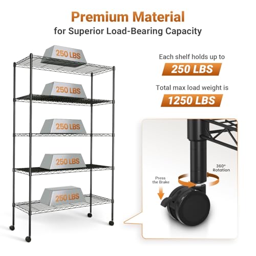 YSSOA 1-Tier Shelving Units, 29.92" W x 13.98" D x 14.96" H Steel Wire Rack Storage Shelving Organizer, Chrome