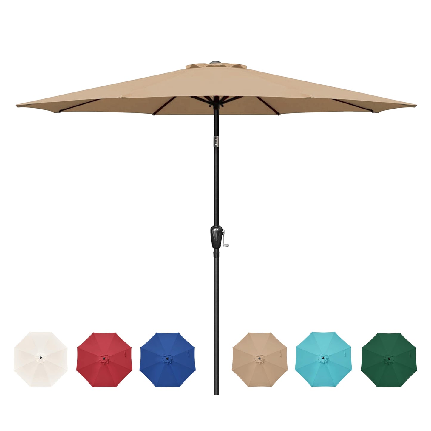 InfiniPower Outdoor Patio Umbrella Table Umbrellas with Push Button Tilt/Crank, UV Protection Waterproof for Garden Deck Backyard Pool,