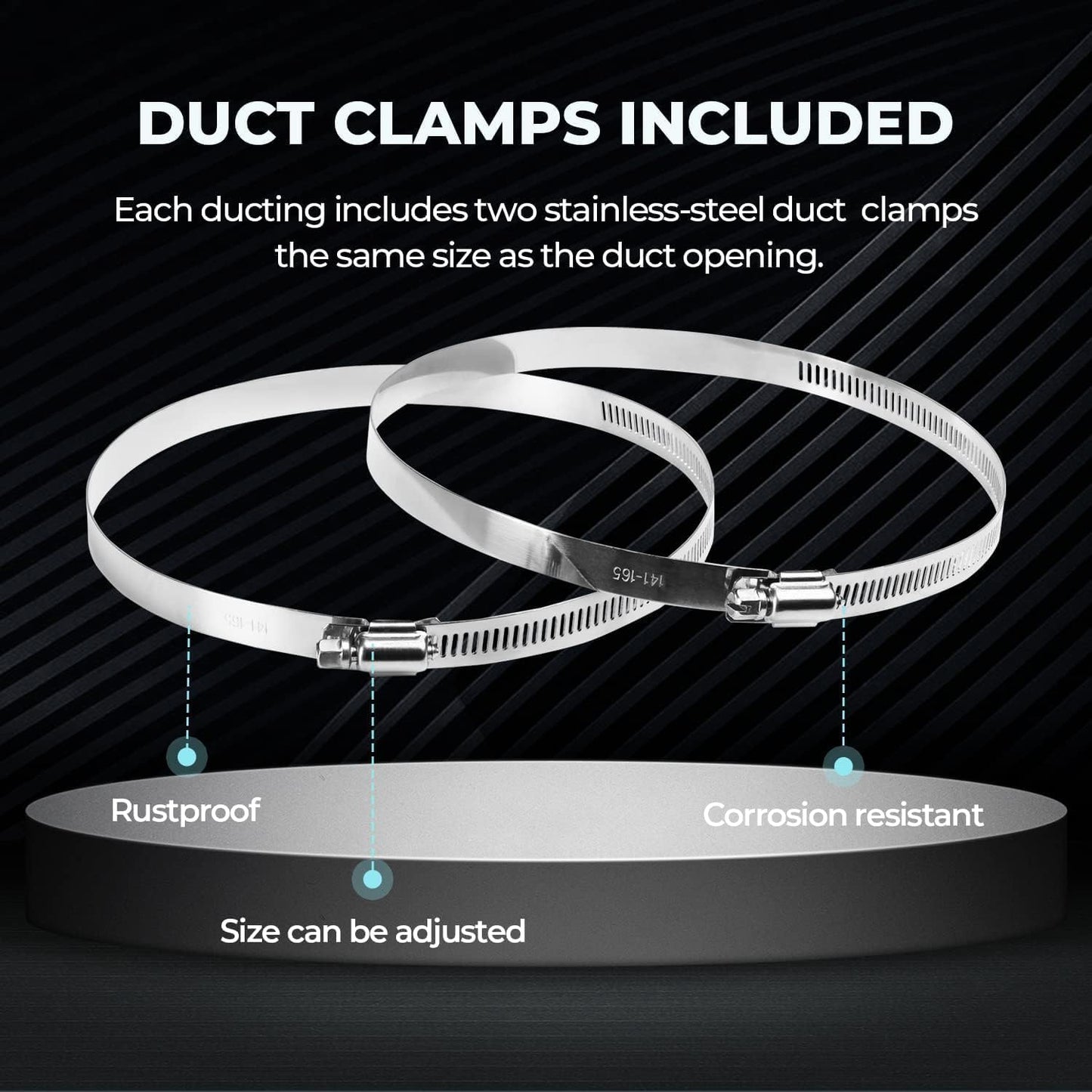 Simple Deluxe Dryer Vent Hose, Flexible Aluminum Ducting, Heavy Duty Three-Layer Protection, Long Duct for Ventilation Heating Cooling, Silver