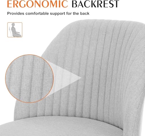 Simple Deluxe Armless Office Desk Chair, Modern Cute Swivel Vanity Chair Comfy Home Office Chairs with Wheels Height Adjustable Rolling Computer Task Stools for Living Room, Make-up, Bedroom