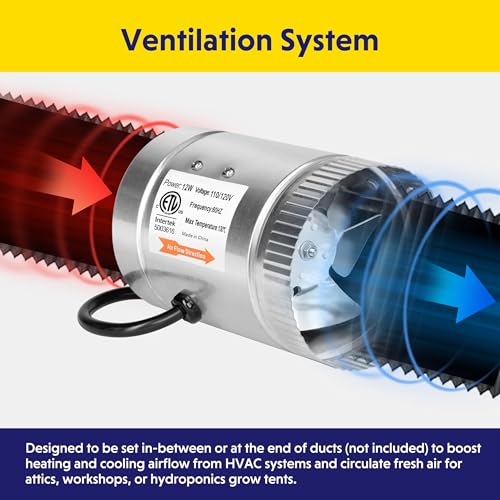 iPower Inline Booster Duct Fan and Speed Adjuster HVAC Controls