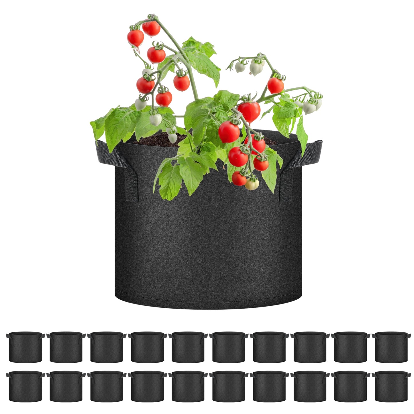 YSSOA Nonwoven Fabric Plant Pots with Handles,