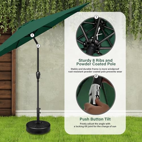YSSOA Fillable Mobile Offset Patio Base Heavy Duty Market Cantilever Umbrella Stand Square
