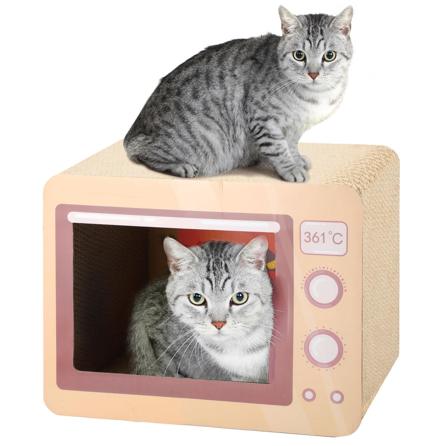 2 in 1 Cat Scratcher Cardboard Lounge Bed, Cat Scratching Pad, Durable Board Pads Prevents Furniture Damage,Large