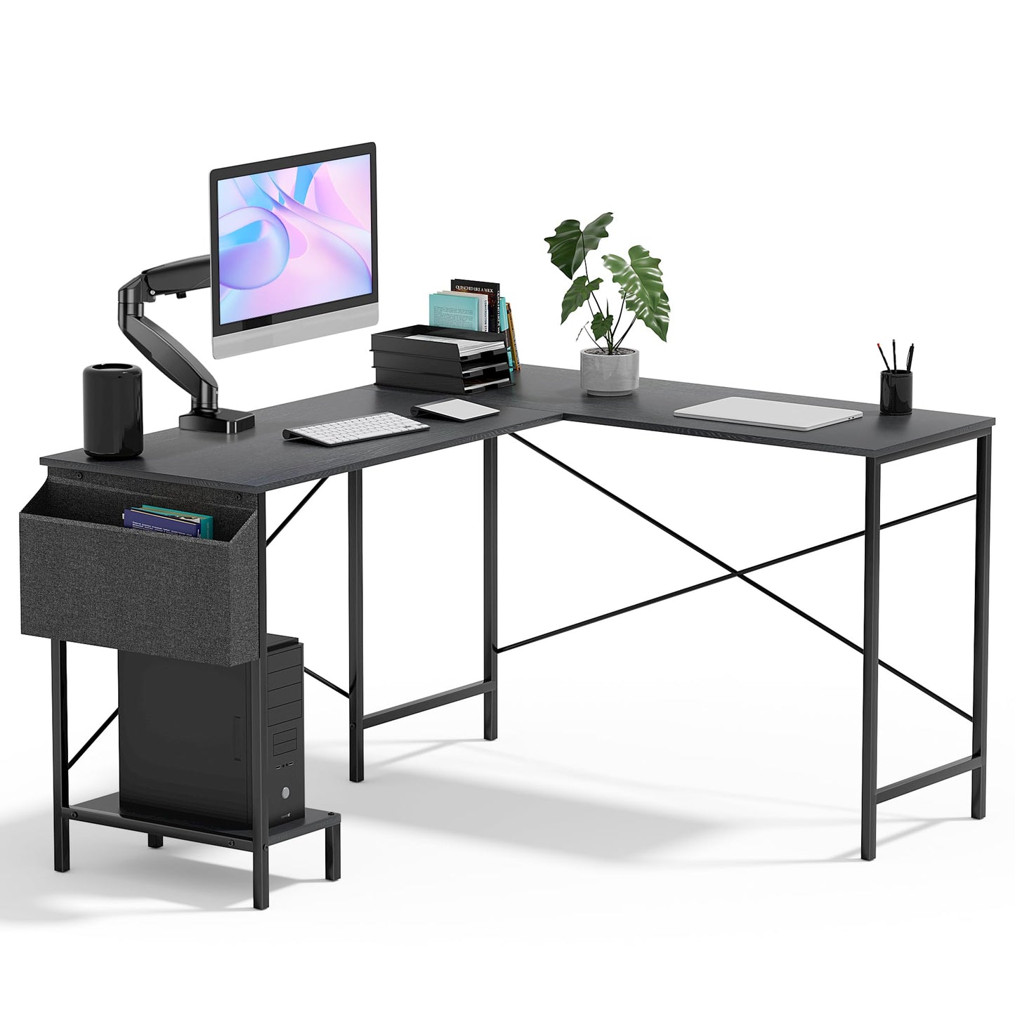 50-Inch Computer Gaming Corner L Shaped Desk, Sturdy Desk