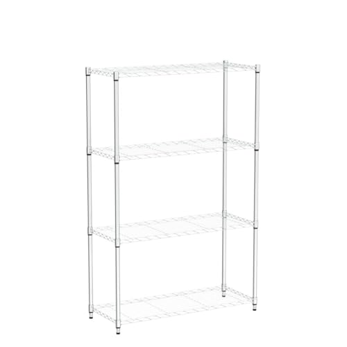 YSSOA Simple Deluxe Heavy Duty 4-Shelf Storage Shelving Unit, 35.83D x 13.98W x 55.91H Steel Organizer Wire Rack with 1000Lb Capacity, Chrome, 2 Pack