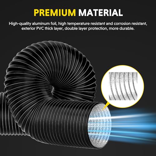 iPower Non-Insulated Flex Air Aluminum Ducting Dryer Vent Hose
