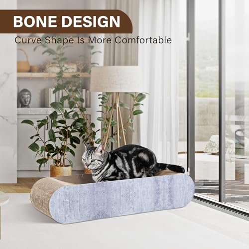 2 in 1 Cat Scratcher Cardboard Lounge Bed, Cat Scratching Pad, Durable Board Pads Prevents Furniture Damage,Large