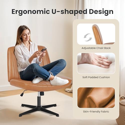Simple Deluxe Vanity Chair with Back Criss Cross Chair with Back Home Office Desk Vanity Chairs