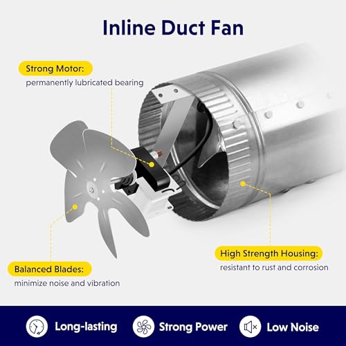 iPower Inline Booster Duct Fan and Speed Adjuster HVAC Controls