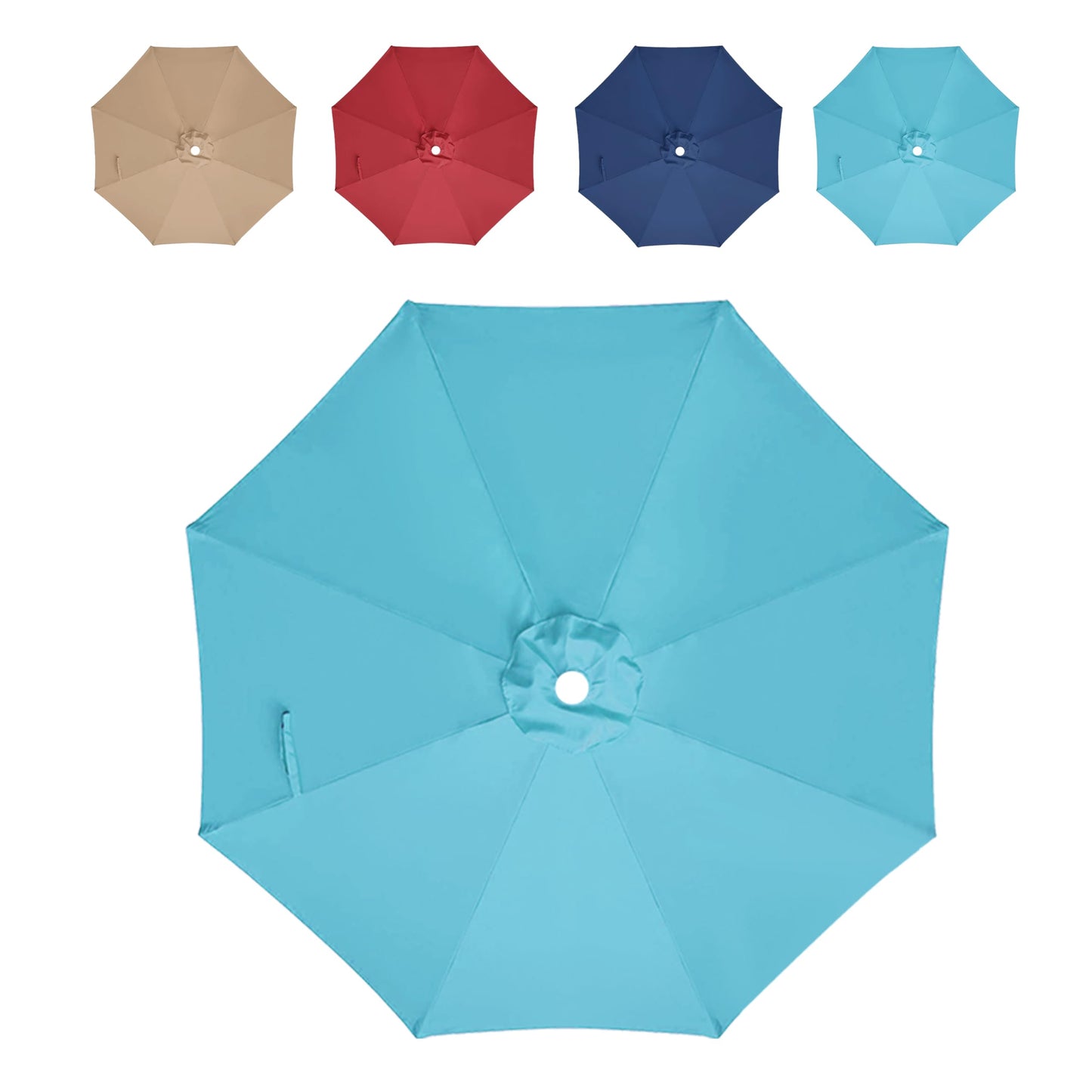 InfiniPower 9ft Patio Umbrella Replacement Canopy, Outdoor Replacement Canopy Only, Table Umbrellas Top Cover with 8 Ribs for Garden, Yard