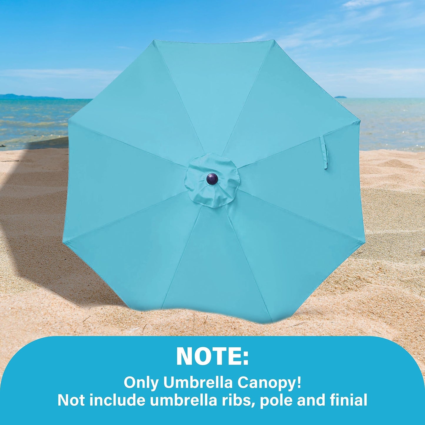 YSSOA 9ft/10ft Outdoor Market Patio Umbrella with 8 Sturdy Ribs, Tilt/Crank Push Button for Garden, Deck, Backyard and Pool