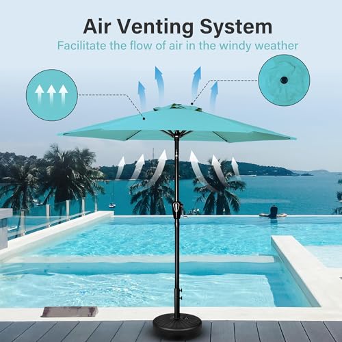 Simple Deluxe Patio Umbrella Outdoor Table Market Yard Umbrella with Push Button