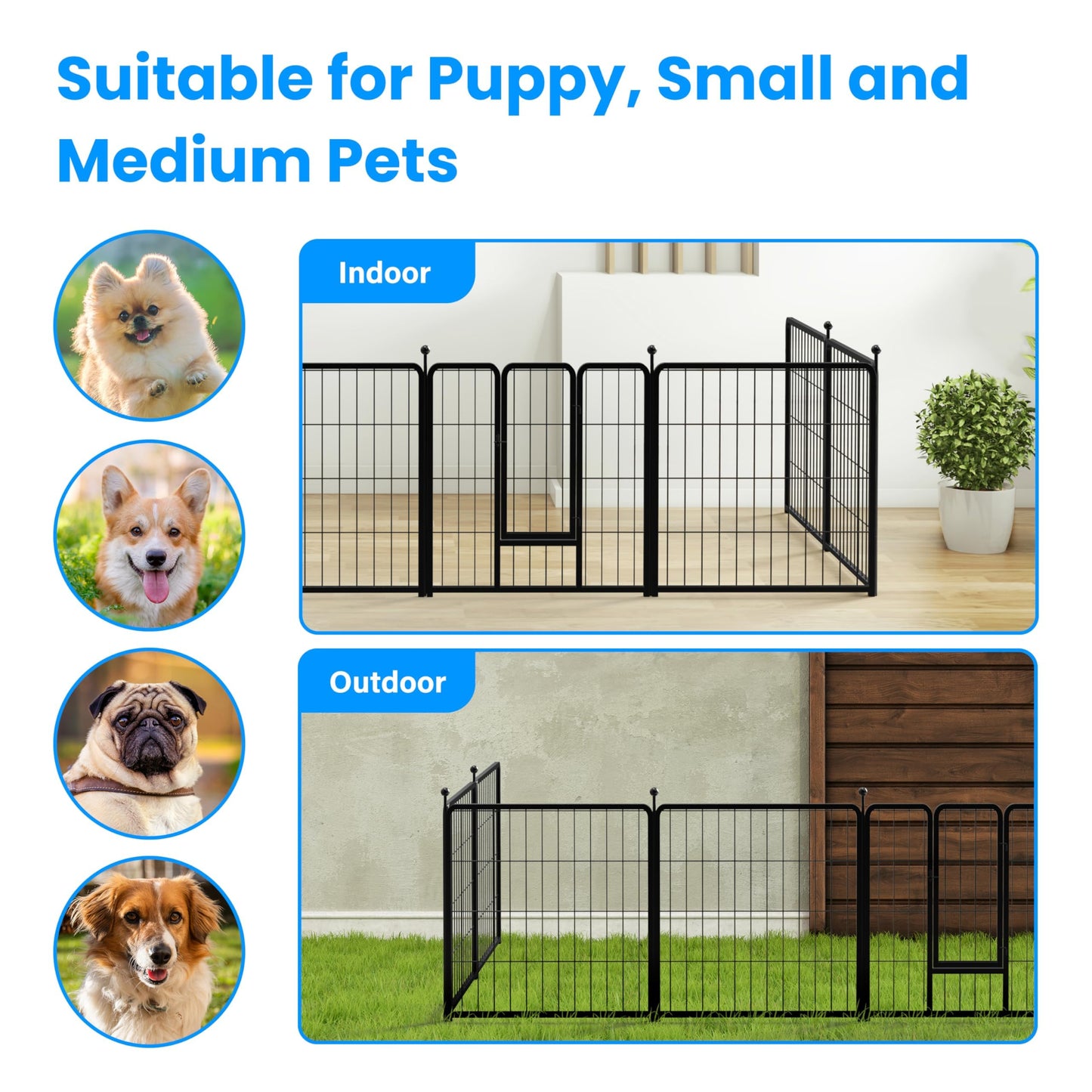 Simple Deluxe Plastic/Metal Dog Playpen