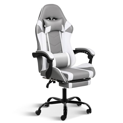 HealSmart Gaming Chair, Backrest and Seat Height Adjustable Swivel Recliner Racing Office Ergonomic Video Game Chair with Footrest