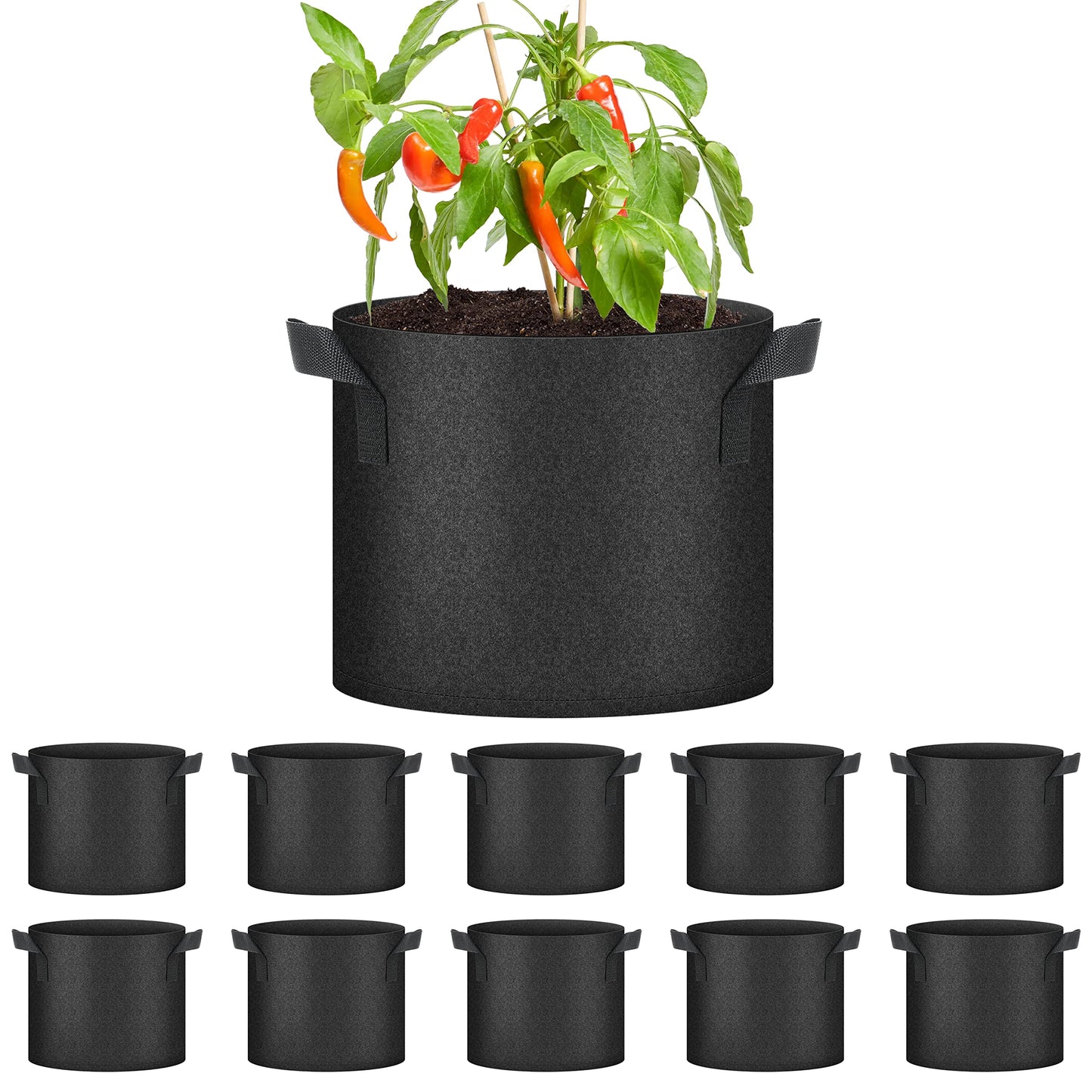 YSSOA Nonwoven Fabric Plant Pots with Handles,