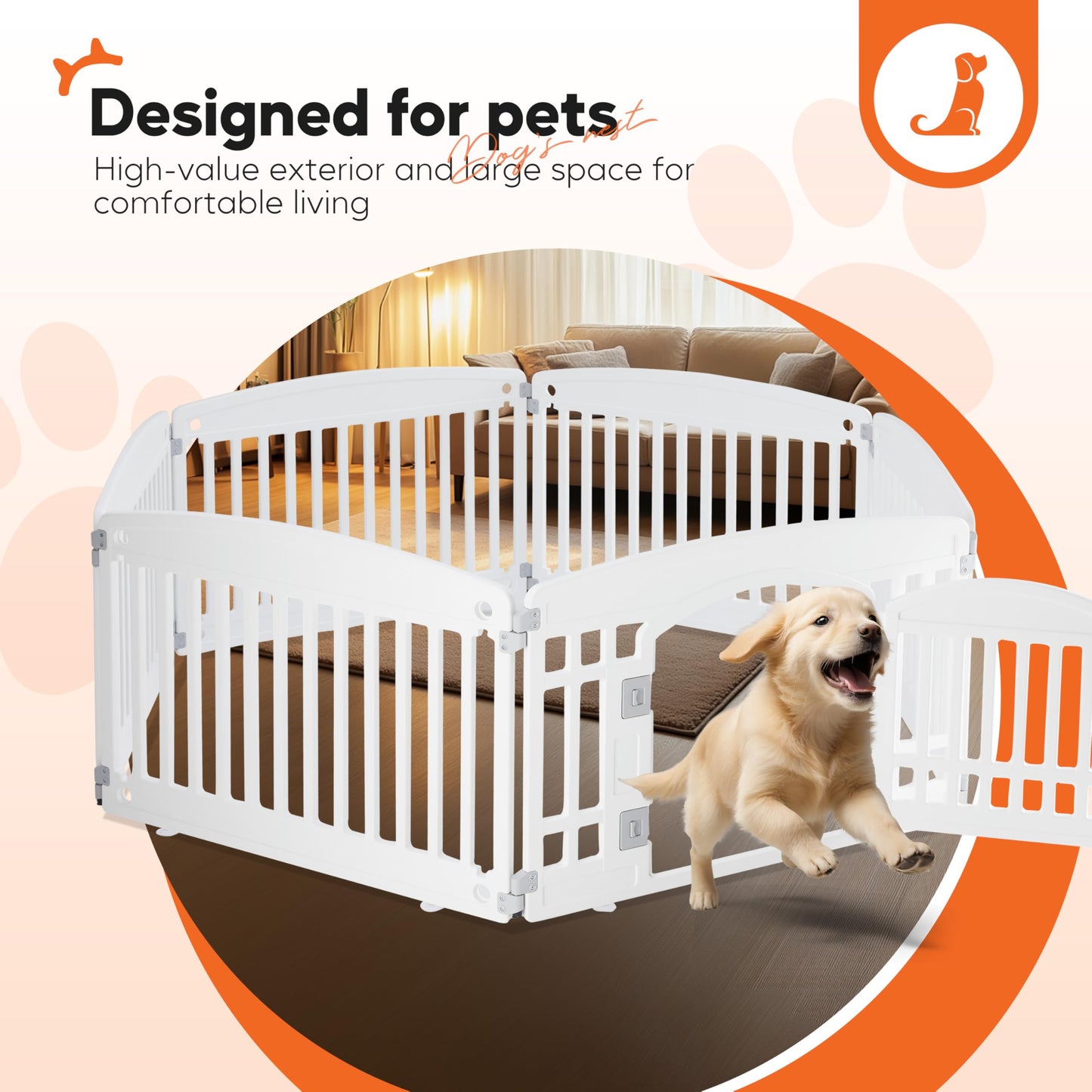 HealSmart Plastic/Metal Dog Playpen
