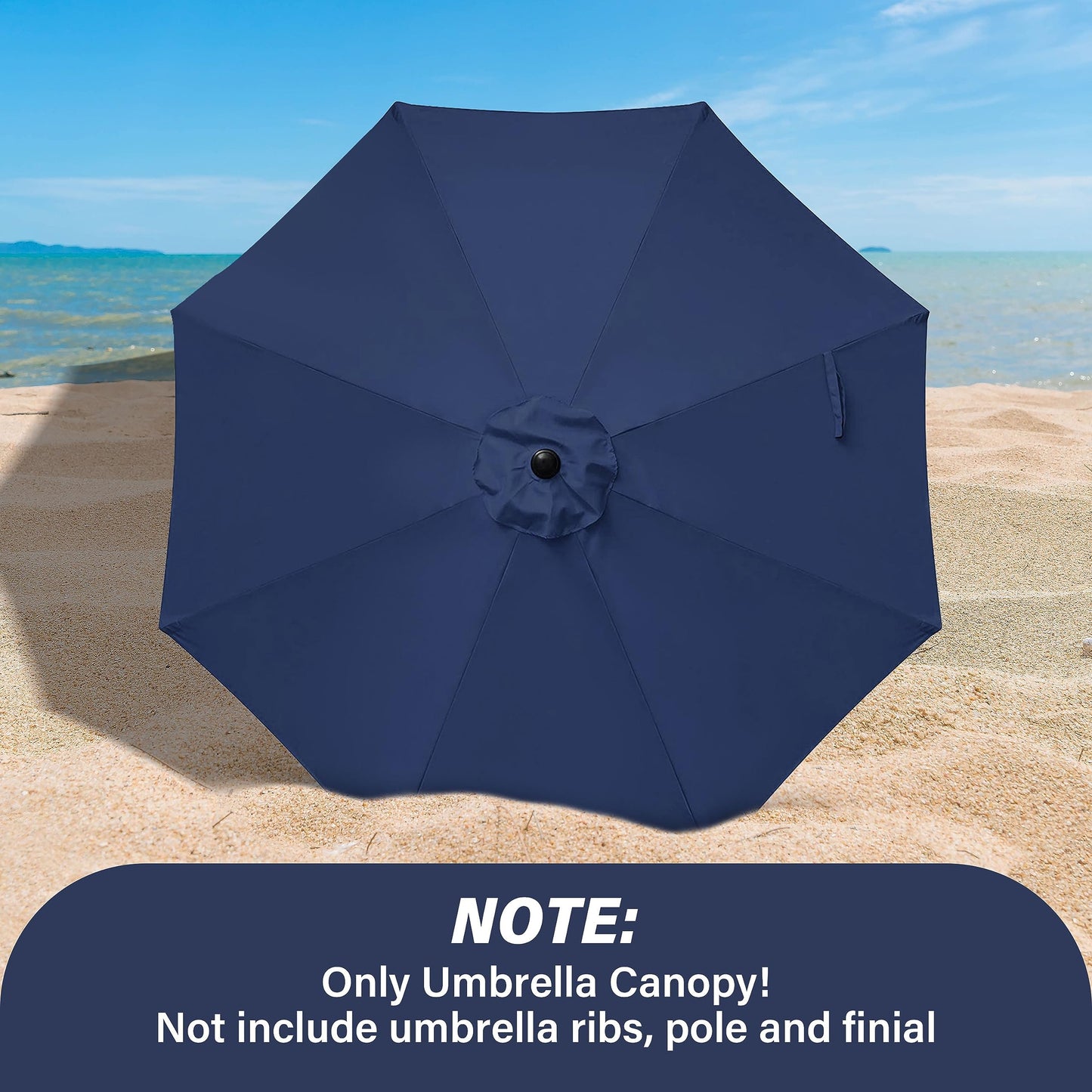YSSOA 9ft/10ft Outdoor Market Patio Umbrella with 8 Sturdy Ribs, Tilt/Crank Push Button for Garden, Deck, Backyard and Pool
