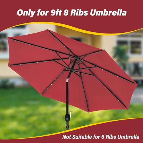 InfiniPower 9ft Patio Umbrella Replacement Canopy, Outdoor Replacement Canopy Only, Table Umbrellas Top Cover with 8 Ribs for Garden, Yard