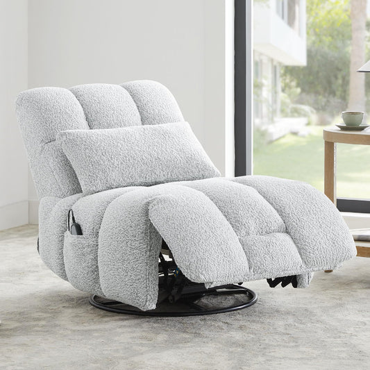 Oversized Power Recliner Chair for Adults, Ultra-Comfy Remote Control Glider Recliner for Living Room Theater Seating Single Sofa, Swivel Rocker Recliner Chair with Side Pocket