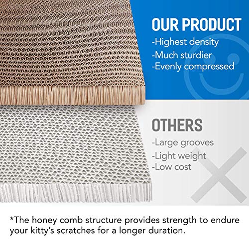 2 in 1 Cat Scratcher Cardboard Lounge Bed, Cat Scratching Pad, Durable Board Pads Prevents Furniture Damage,Large
