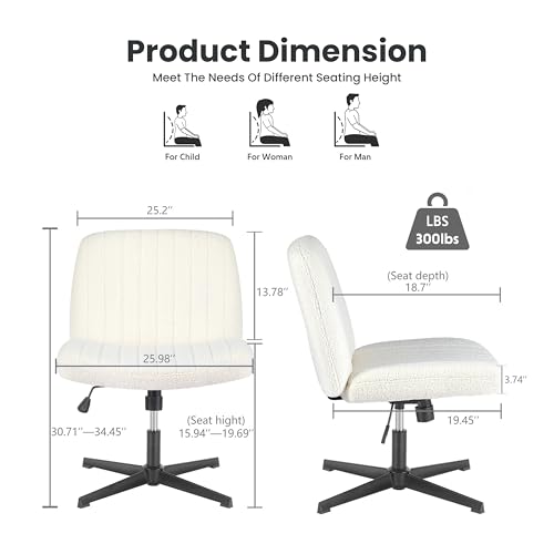 Simple Deluxe Vanity Chair with Back Criss Cross Chair with Back Home Office Desk Vanity Chairs