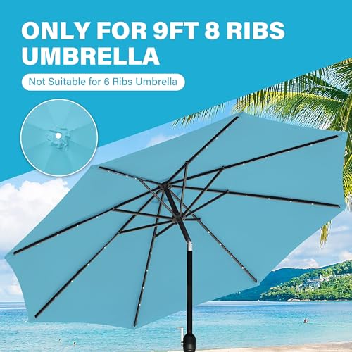 YSSOA 9ft/10ft Outdoor Market Patio Umbrella with 8 Sturdy Ribs, Tilt/Crank Push Button for Garden, Deck, Backyard and Pool