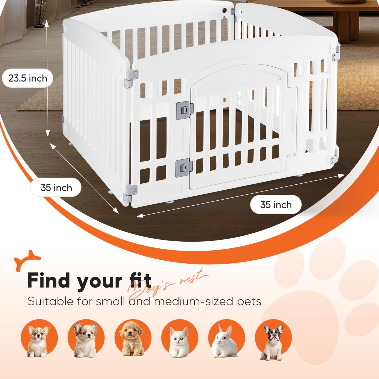 HealSmart Plastic/Metal Dog Playpen