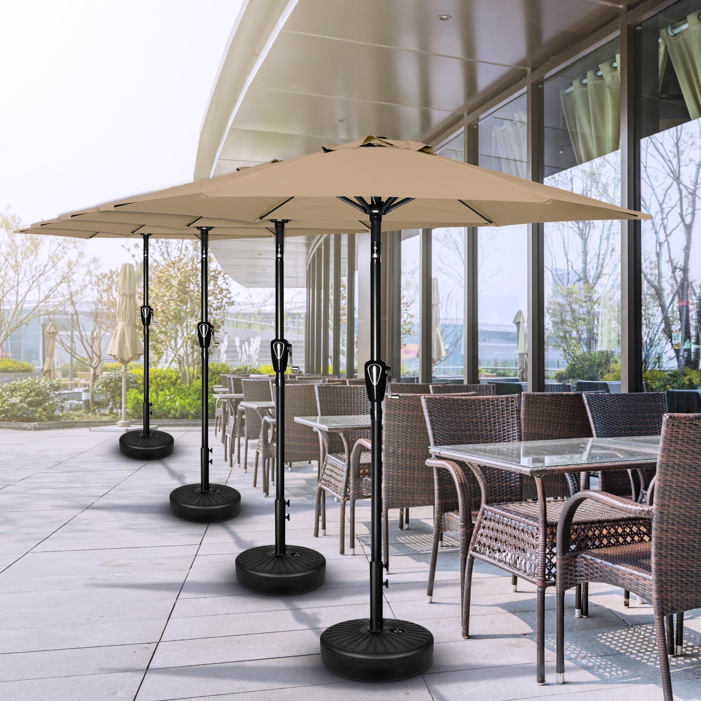 Simple Deluxe Patio Umbrella Outdoor Table Market Yard Umbrella with Push Button