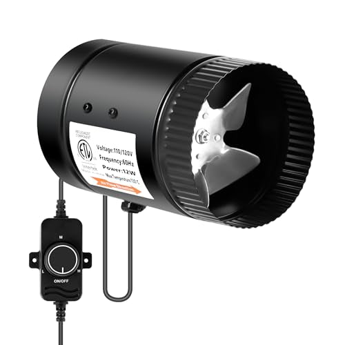 iPower Inline Duct Booster Fan with Speed Controller