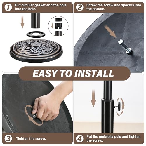 HealSmart 24.2 lbs Heavy Duty Umbrella Base
