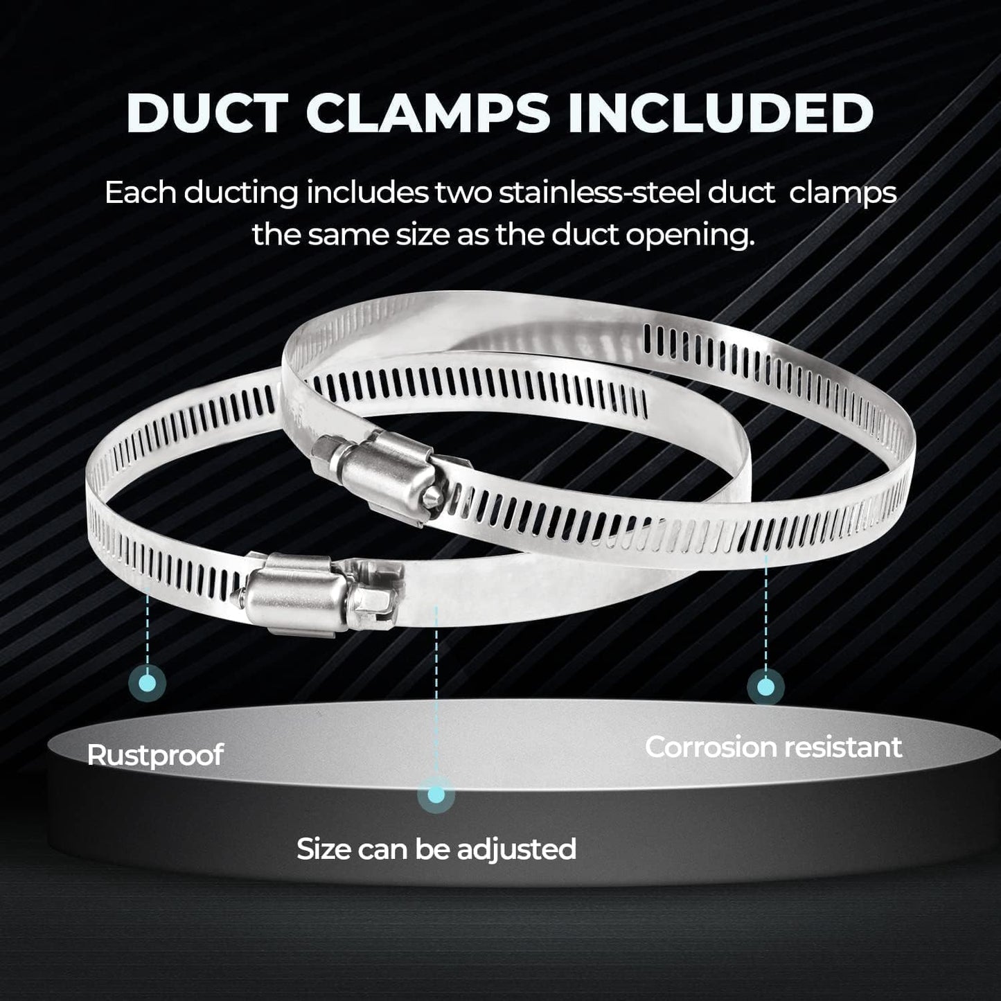 Simple Deluxe Dryer Vent Hose, Flexible Aluminum Ducting, Heavy Duty Three-Layer Protection, Long Duct for Ventilation Heating Cooling, Silver