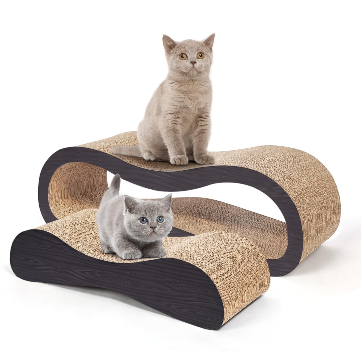 2 in 1 Cat Scratcher Cardboard Lounge Bed, Cat Scratching Pad, Durable Board Pads Prevents Furniture Damage,Large