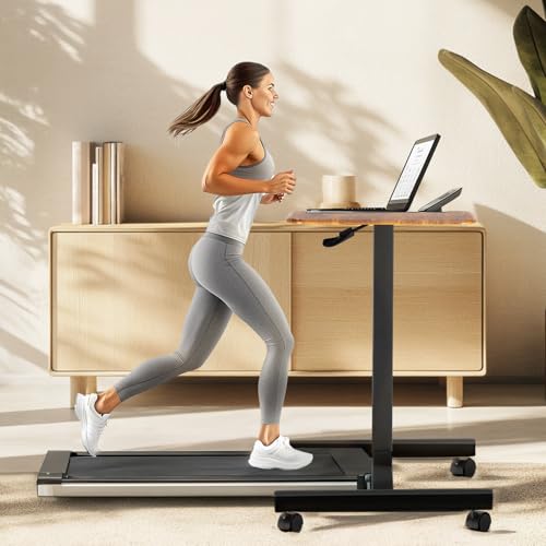 YSSOA Mobile Small Standing Desk - Rolling Desk with Adjustable Height and Lockable Wheels, Sit-Stand Laptop Table, Portable Computer Workstation