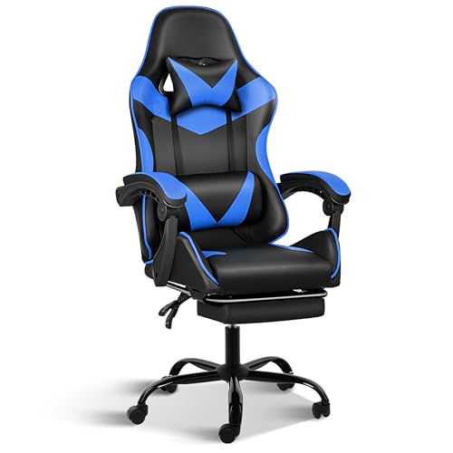 HealSmart Gaming Chair, Backrest and Seat Height Adjustable Swivel Recliner Racing Office Ergonomic Video Game Chair with Footrest