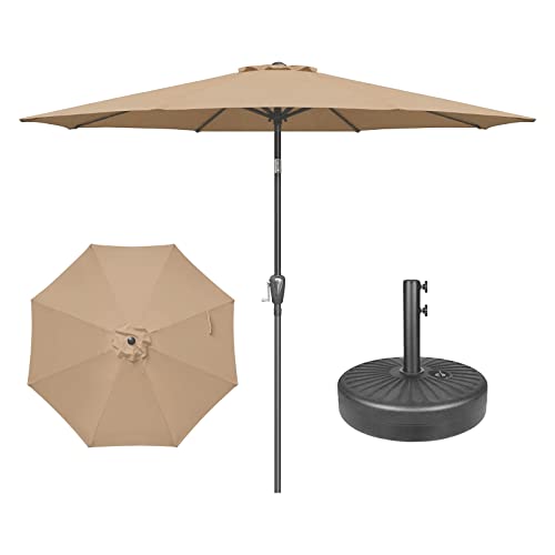 YSSOA Fillable Mobile Offset Patio Base Heavy Duty Market Cantilever Umbrella Stand Square