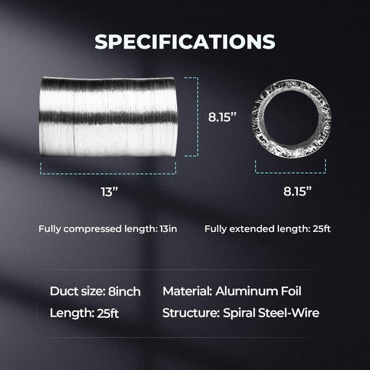 iPower Non-Insulated Flex Air Aluminum Ducting Dryer Vent Hose