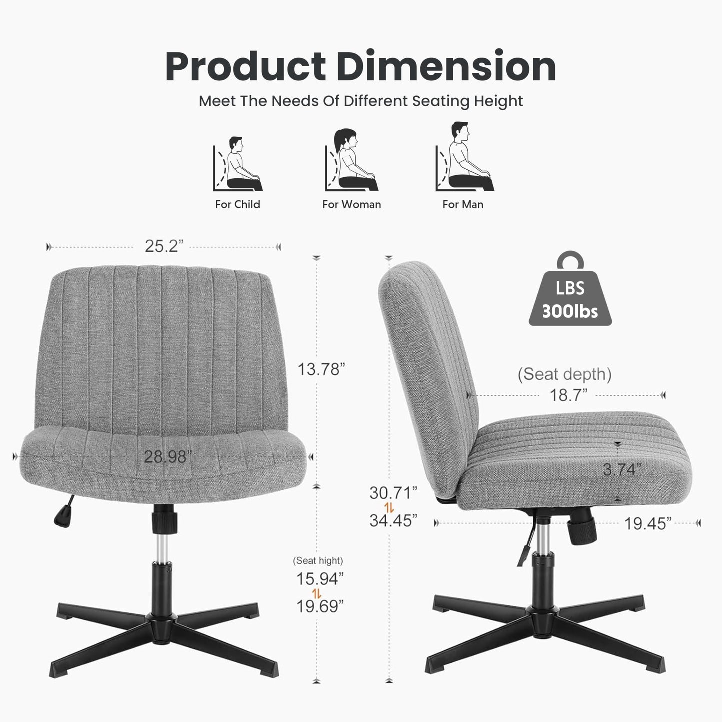 Simple Deluxe Vanity Chair with Back Criss Cross Chair with Back Home Office Desk Vanity Chairs