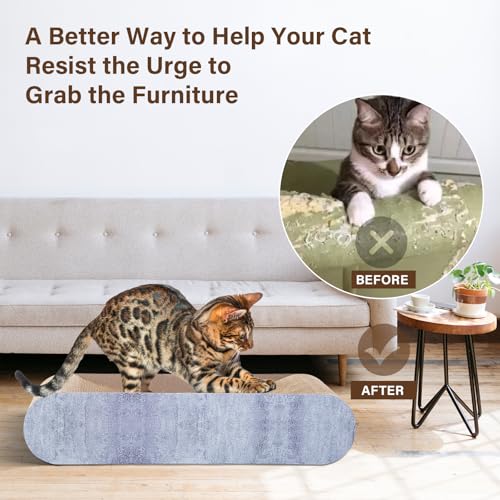 2 in 1 Cat Scratcher Cardboard Lounge Bed, Cat Scratching Pad, Durable Board Pads Prevents Furniture Damage,Large