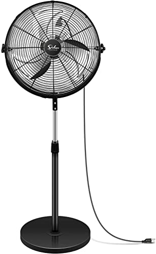 Simple Deluxe Pedestal Standing Fan, High Velocity, Heavy Duty Metal For Industrial, Commercial, Residential, Greenhouse Use, Black, 2Pack