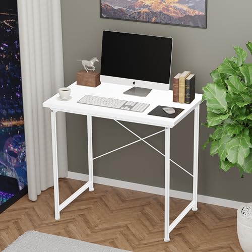 YSSOA Computer Desk Home Office Work Study Writing Modern Simple Table with Headphone Hooks