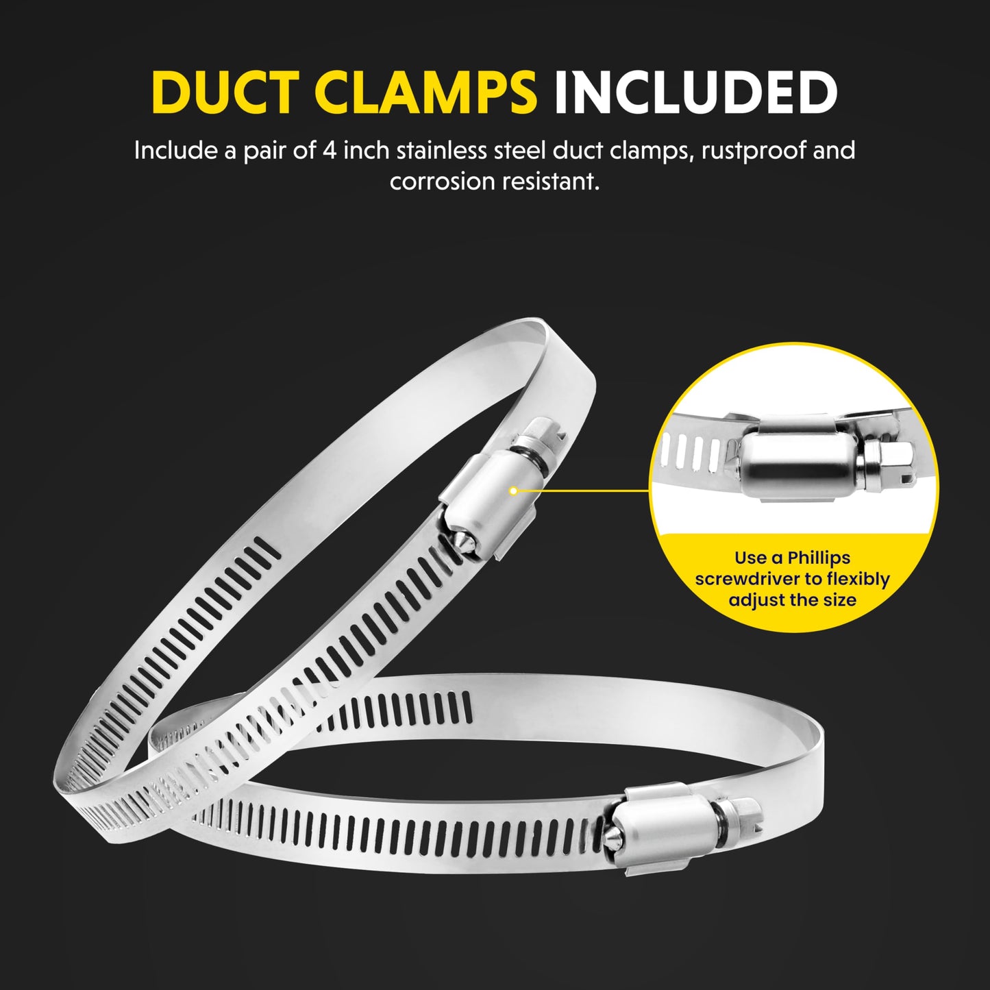 iPower Non-Insulated Flex Air Aluminum Ducting Dryer Vent Hose