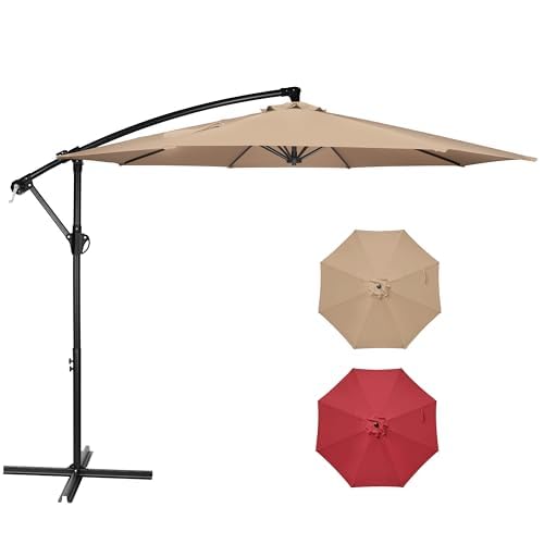 InfiniPower 9ft Patio Umbrella Replacement Canopy, Outdoor Replacement Canopy Only, Table Umbrellas Top Cover with 8 Ribs for Garden, Yard