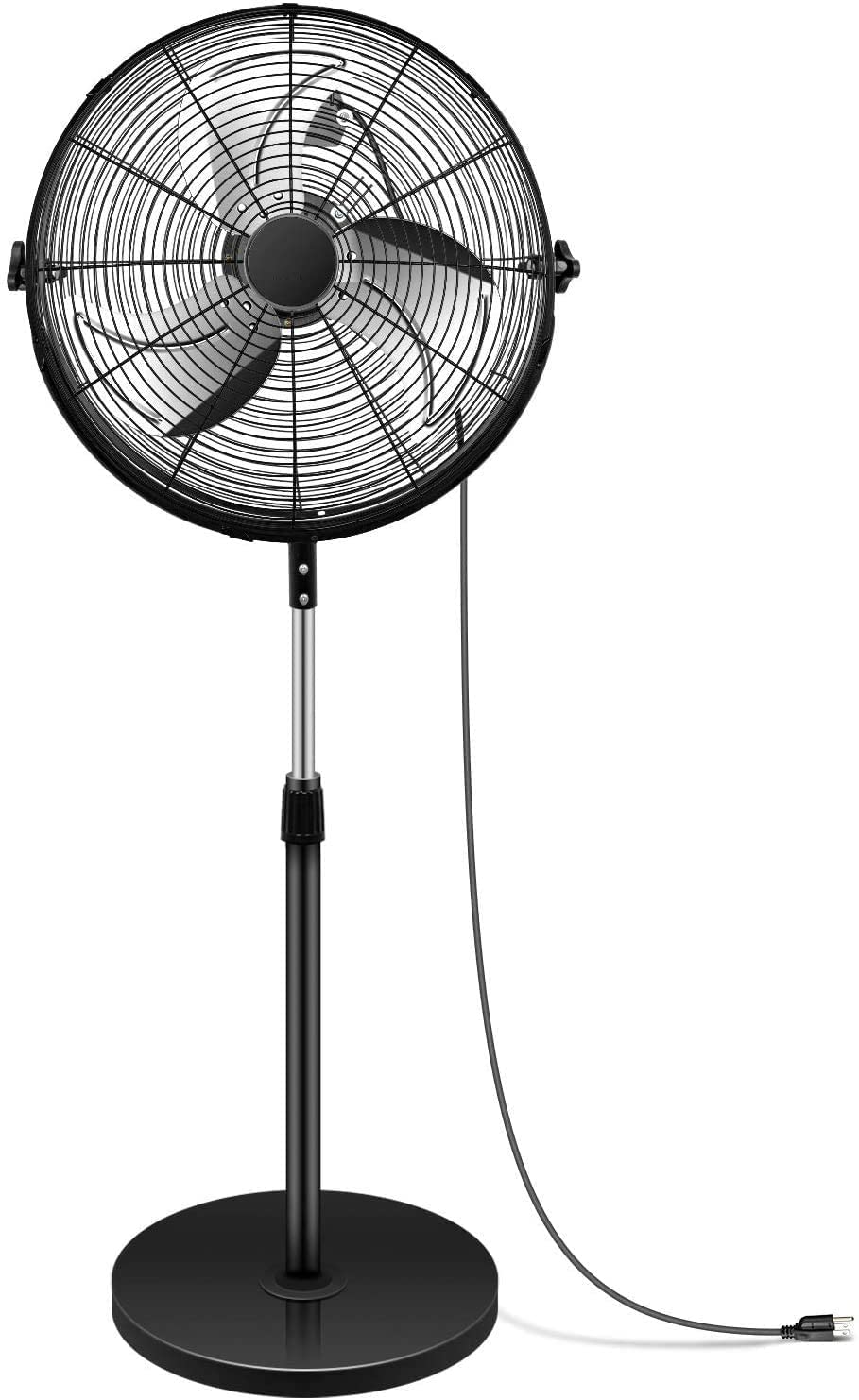 Simple Deluxe 16" Pedestal Fan for Bedroom, 75° Oscillating Standing Floor Fan with 3 Speeds, Powerful 20ft/s Airflow, Adjustable Height & Tilt, Remote Control, for Home & Office Group