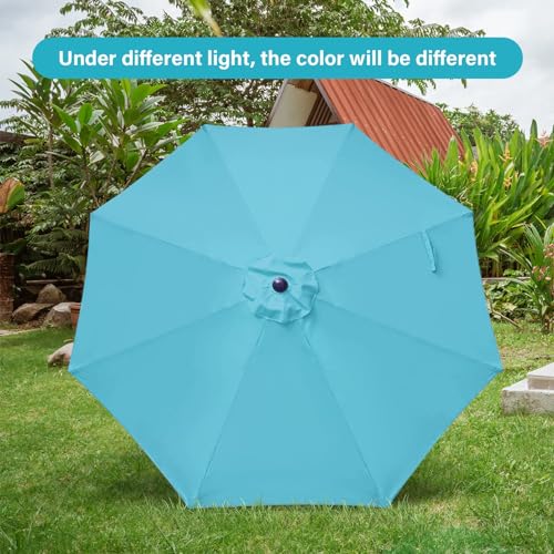 Simple Deluxe 9FT Outdoor Patio Umbrella Table Market Umbrella with Push Button Tilt and Crank, 8 Sturdy Ribs, UV Protection Waterproof for Garden, Lawn, Deck, Backyard, Pool