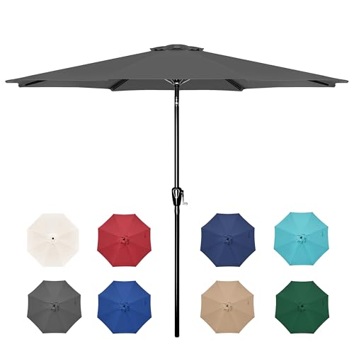 InfiniPower Outdoor Patio Umbrella Table Umbrellas with Push Button Tilt/Crank, UV Protection Waterproof for Garden Deck Backyard Pool,