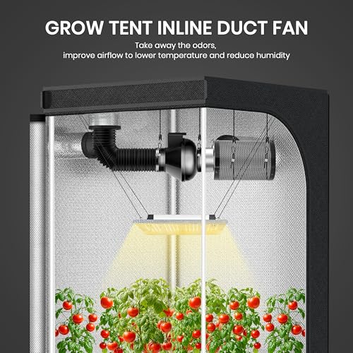 InfiniPower 4 Inch 195 CFM Inline Ventilation Equipment for Grow Tent, Greenhouse, Kitchen