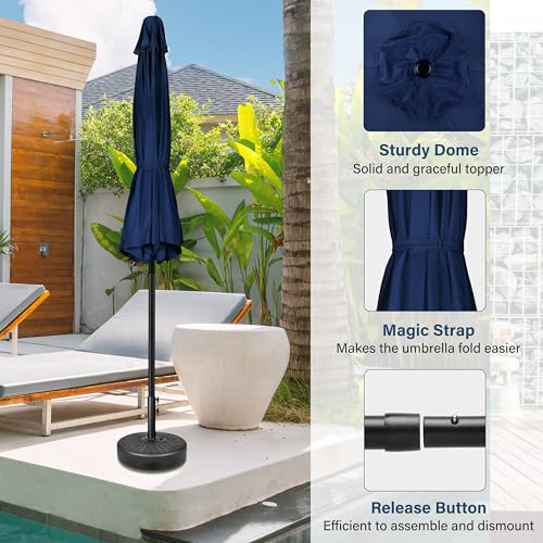 Simple Deluxe Patio Umbrella Outdoor Table Market Yard Umbrella with Push Button