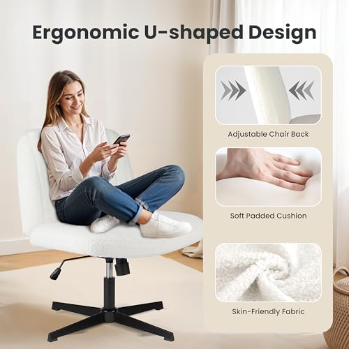 Simple Deluxe Vanity Chair with Back Criss Cross Chair with Back Home Office Desk Vanity Chairs